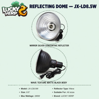 Dôme rond en aluminium LuckyHerp de 8,5 pouces pour ampoule UVB, écologique, prise EU/UK/JP, certifié CE ISO ROSE PSE pour reptiles