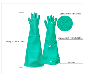 China 80cm <strong>Long</strong> Nitrile Isolation <strong>Gloves</strong> High Quality Lab Use Puncture Resistant Un-breathable Glovebox <strong>Gloves</strong> - Product Image 2