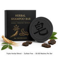 Barra Artesanal de Ginseng y Polygonum Multiflorum Natural, Nutre el Cuero Cabelludo, Fortalece el Cabello, Brinda un Aspecto Brillante, Etiqueta OEM