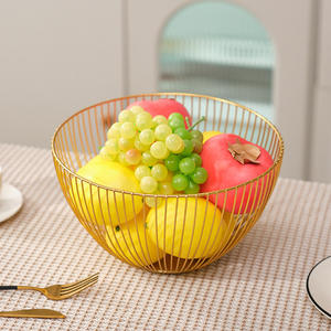 Corbeille à fruits créative en fer forgé, classique et portable, pour salon, plateau de rangement pour collations et bonbons, style tendance - Product Image 2
