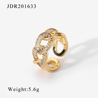 Bague Vintage en Laiton pour Femme, Plaqué Or 14k 18k, Zircon Cubique, Bague Ouverte en Cuivre, Ensemble de Bagues Empilables pour Mariage, Joyas De Bronce
