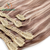 Extension de cheveux remy 100% humains, extension de cheveux lisses, double goutte, avec clip, Changshunfa, prix d'usine