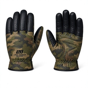 Long Mission Industry Leather Touchscreen Motorcycle <b>Gloves</b> Eco-Friendly Fur Lining Thermal Wrist Length Four Seasons Daily Use - Product Image 2