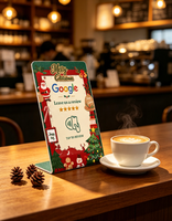 Joyeux Noël – Supports NFC Google Reviews – Support NFC intelligent réinscriptible pour cartes de visite – Idéal pour les commerces de détail, hôtels et avis 5 étoiles