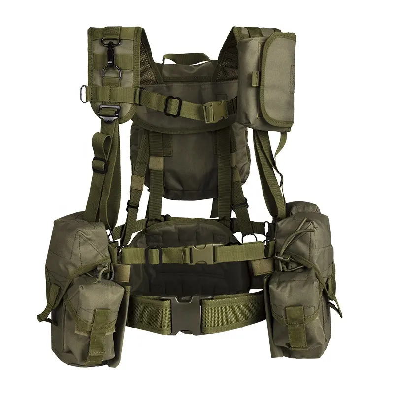 Yakeda Combo Patrol Belt Load Bearing Battle Belt With Harness and Pack Tactical Gear