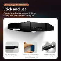 Lampu Dinding Sensor Gerak LED RGB 3 Warna Magnetik Isi Ulang Lampu Malam USB Peredupan Sentuh Lampu Suasana Kabinet Tangga Dekorasi