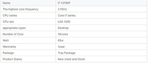 ซีพียูรุ่นใหม่ I7 13790F โปรเซสเซอร์แบบเธรดเดี่ยว ความเร็วสูงสุด 5.4GHz สำหรับเดสก์ท็อป ซีพียู I7 13790f - Product Image 3