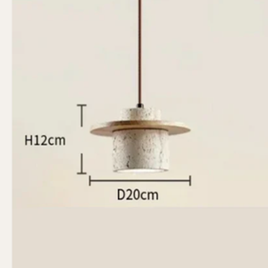 Suspension en pierre naturelle style rétro, abat-jour en terrazzo, taille moyenne, hauteur réglable, intensité variable, ampoule E27, fixation au <span class=keywords><strong>plafond</strong></span> - Product Image 6