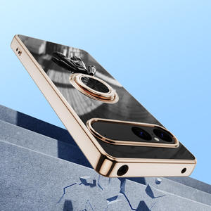 Pour Sony Xperia 10 VII <span class=keywords><strong>Xperia1</strong></span> VI Xperia10 V 1 IV Coque Cadre électro-plaqué Antichoc Anneau rotatif Support béquille Étui de téléphone - Product Image 3