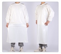 Robe de protection imperméable à manches longues, tablier en plastique réutilisable, vêtements de travail pour le nettoyage industriel et la transformation alimentaire