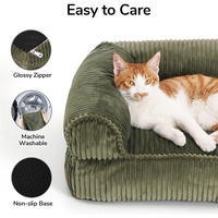 Canapé-lit pour animaux de compagnie SUREWALHOME pour petits animaux, canapé orthopédique pour animaux de compagnie, lavable, élégant canapé pour chat avec fond antidérapant
