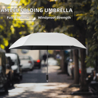 Payung Lipat Otomatis 3 Lipatan, 8 Tulang Fiberglass, Gagang Alloy, Lapisan UV UPF 50+, 97cm untuk Dewasa Unisex, Anti Panas & Hujan, Penggunaan Sehari-hari