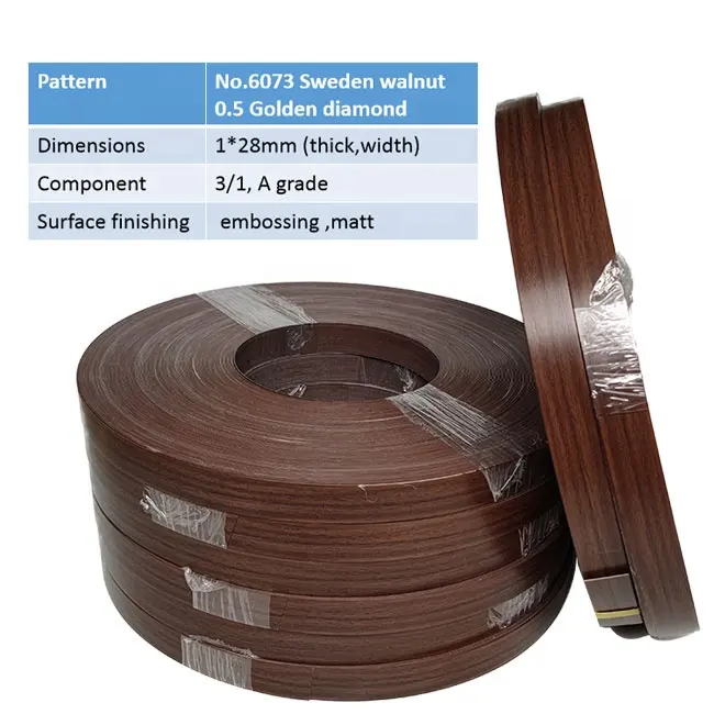 Banyuan furniture accessories black gold wood grain pvc laminated edge strips flexible metal strip for MDF board furniture trim