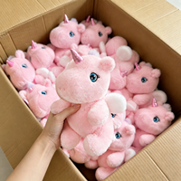 Jouets en peluche licorne en fourrure de dessin animé, personnalisés en usine, vente en gros, 8 pouces, pour machine à griffes et jeux d'arcade
