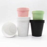 Pot en plastique de luxe pour beurre corporel 8 oz en gros, crème 50 ml 100 ml 200 ml 250 ml, pots cosmétiques roses et blancs pour poudre de slime avec logo