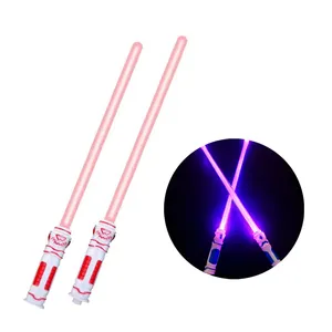 Light Up Toys Saber Plastic Led Music Sword Glowing Dueling Lightsaber Toy Double Headed Led Sword