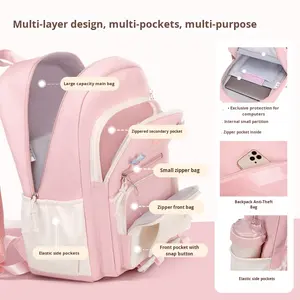 2025 nouvelle mode étudiant grande capacité Oxford tissu école <span class=keywords><strong>sac</strong></span> à <span class=keywords><strong>dos</strong></span> hydrofuge et étanche <span class=keywords><strong>pour</strong></span> les filles de la 5e à la 6e année - Product Image 3