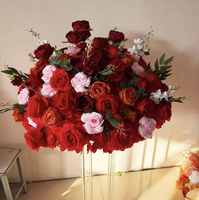 Décorations de mariage, boules de fleurs, roses en soie, décorations centrales, décorations de table, boules de fleurs orange, rose et marron