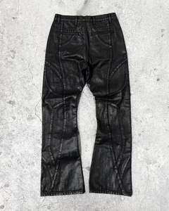 <span class=keywords><strong>Jeans</strong></span> da <span class=keywords><strong>Uomo</strong></span> di Alta Qualità con Multipli Cuciture Cerate Vestibilità Regolare Stile Street Hip Hop Slim <span class=keywords><strong>Jeans</strong></span> Hommes Nero Lavato <span class=keywords><strong>Jeans</strong></span> a Zampa per <span class=keywords><strong>Uomo</strong></span> - Product Image 2