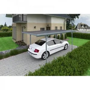 Acryl Flache Dach Freistehende Carport Grau Aluminium Rahmen Auto Parkplatz Im Freien Garage Schuppen Für Haus Terrasse