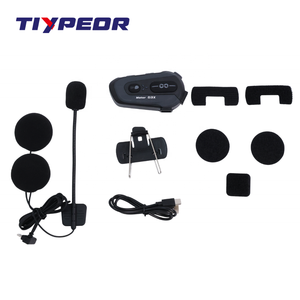 Tiypeor xe máy Tai nghe bluetooth với 6 tay đua Mũ bảo hiểm <span class=keywords><strong>intercom</strong></span> âm nhạc chia sẻ tiếng ồn hủy bỏ FM Đài phát thanh Microphone - Product Image 2