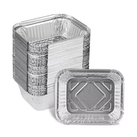 1Lb No.2 Boîte à lunch jetable en aluminium avec couvercle en plastique PET 15x12x5cm Emballage alimentaire de qualité alimentaire