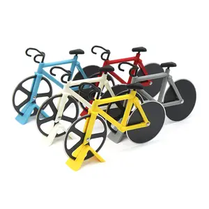 자전거 피자 커터 스테인레스 스틸 피자 도구 피자 나이프 액세서리 롤러 슬라이서 필 나이프