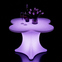 Table lumineuse à LED RGB en forme de fleur de prunier, corps givré sans joint, pour bar, salon, hôtel, villa, jardin, patio, utilisation en extérieur