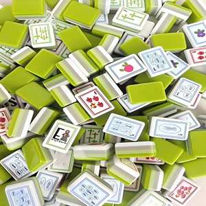 Fichas de Mahjong Americanas de Acrílico Verde de Lujo Premium de 1.26 Pulgadas con Diseño de Frotado Manual, Ecológicas para Uso en Juegos Familiares y Viajes al Aire Libre - Product Image 2