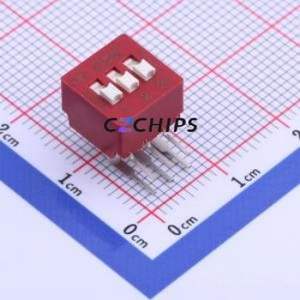 BD03AV DIP Switch Through hole Component (THT) Switch Flat Toggle, Raised Type Single Pole Single Throw 3 PC Pin - Product Image 1