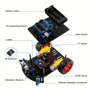 Voiture robot 4 roues motrices, jouets éducatifs STEM, kit de robotique, kit robotique pour Arduino - Product Image 4