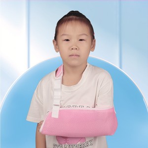 Children's Forearm <b>Sling</b> With Elbow Strap <b>Shoulder</b> Support Breathable Mesh For Arm Clavicle Fracture Fixation Pink Version - Product Image 3