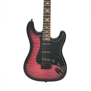 Guitare électrique Eastern Music Hardluck Kings Ultra Rare 18 pièces Brick <span class=keywords><strong>Red</strong></span> Burst <span class=keywords><strong>Strat</strong></span> Fireball avec étui rigide - Product Image 3