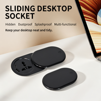 Nouvelle prise de table escamotable universelle noire compacte avec port USB 16A pour PC, intégrée aux meubles de bureau
