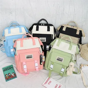 Amiqi B1538 Wholesale 4pcs/ set Outdoor Backpack Leisure Children's school bag Children's Cute Canvas Backpack Teen Backpack