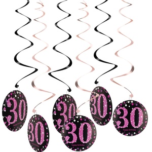 6 Pezzi Decorazioni a Spirale per Festa di <span class=keywords><strong>Compleanno</strong></span>, 30 40 50 60 70 Anni, Ornamenti Appesi per 60° <span class=keywords><strong>Compleanno</strong></span> - Product Image 4