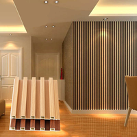 Panneaux muraux 3D en WPC imperméables de 160*24 mm pour salon, hôtel, école et entrepôt - Installation facile avec décor en bois
