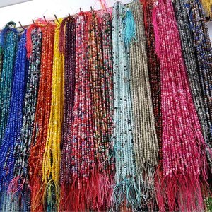 เครื่องประดับหินอิมพีเรียล สร้อยข้อมือหนังหินธรรมชาติ 3 เส้น หลากสี วินเทจ ลายเรขาคณิต ของขวัญสำหรับทุกเพศ - Product Image 3