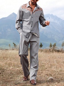 Conjunto de camisa informal para <span class=keywords><strong>hombre</strong></span> con estampado Digital 3D antipilling de verano caliente europeo y americano, pantalones de manga larga, salida de fábrica - Product Image 6