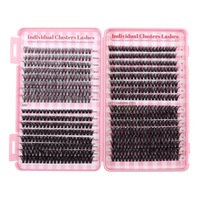 Vente chaude DIY Cluster Cils Livre Kit À La Main 30D 40D 50D 80D 100D Mixte Longueur D Curl Fans Cils Ensemble En Gros