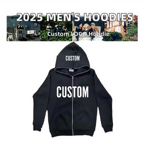 2025 sudaderas con capucha de algodón 100% de alta calidad para hombres, ropa de calle americana para estampado Puff, técnica de lavado Regular personalizada - Product Image 3