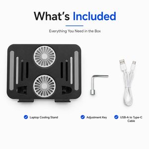 Metal Tablet PC <b>Laptop</b> Stand 360 Rotation Portable Folding <b>Table</b> with Two Heat Dissipation Fans <b>Adjustable</b> - Product Image 2