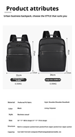 Sac à dos de voyage professionnel en cuir PU et polyester, léger, imperméable, grande capacité, rembourré, pour ordinateur portable, idéal pour les loisirs et le bureau