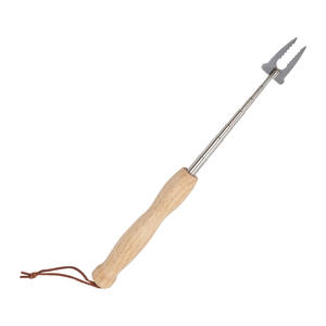 Tenedor para barbacoa, utensilios de cocina de acero inoxidable, mango de madera retráctil, utensilios de cocina para acampar, pinchos telescópicos - Product Image 1