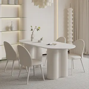 현대적인 간단한 가정 식탁의 고대 스타일 식탁과 의자 조합의 프랑스 록 테이블 디자이너