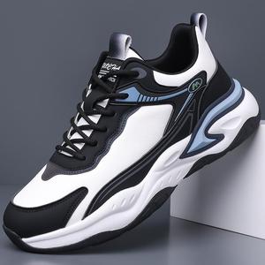 Chaussures de course pour hommes en cuir PU, semelle intermédiaire EVA, semelle extérieure en caoutchouc, doublure en mesh, chaussures de sport confortables pour hommes - Product Image 2