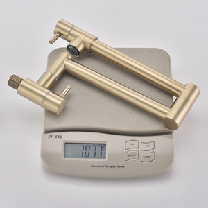 Wall Mounted Kitchen Faucet Single Handle Ceramic Valve 360 Degree Rotate Modern Style YQ60012F - Product Image 1