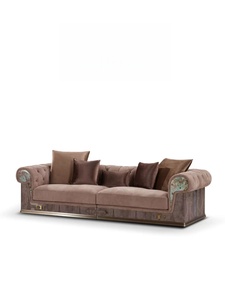 Sofá de Tela Estilo Nórdico con Relleno Grueso de Plumón de Ganso, Estructura de Madera Estable, Sofá Elegante para el Hogar y el Ocio - Product Image 6