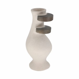 Vaso Moderno Ecomix con Dettagli in Legno, Vaso Decorativo per Fiori, Elegante Elemento d'Arredo per Soggiorno - Product Image 3