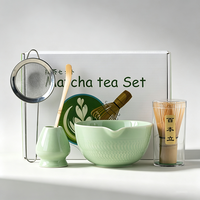 Ensemble de matcha traditionnel en céramique avec logo personnalisé, 4/5/7/8 packs, boîte, café, poudre de thé matcha du Japon, fouet, outils, kit cadeau pour les amateurs de matcha